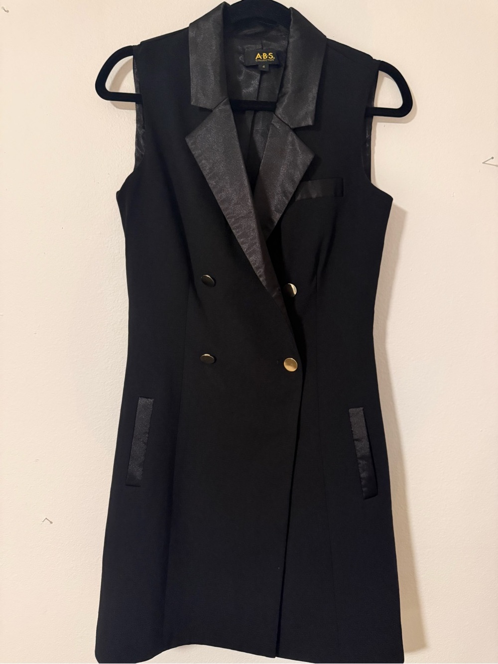 ABS black tuxedo mini dress READ DESCRIPTION